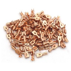 100 Pack 4.8mm Female Spade Locking Tab Quick Splice Crimp Terminal Connector