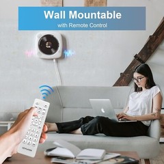 CD Player Bluetooth Speaker USB Player AUX Boombox Wall Mountable and Desk Stand