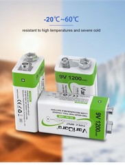 VariCore 1200mAh Rechargeable 9V Batteries USB C 2PCS,9 Volt USB Lithiumion B…