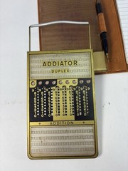 Vintage Addiator Duplex Calculator Original Case With Stylus And Instructions