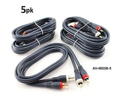 5-PACK 3ft High Quality Python® 2-RCA M/M Audio Cable, CablesOnline AV-4003B
