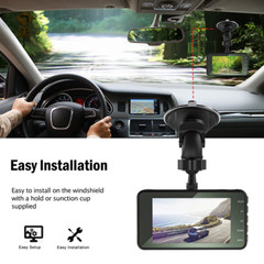 HD 1080P Car Dual Lens Dash Cam 4″ DVR Recorder Front & Rear Camera Night Vision