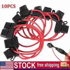 10 PACKS 10 GAUGE ATC FUSE HOLDER IN-LINE AWG WIRE COPPER 12 VOLT POWER BLADE