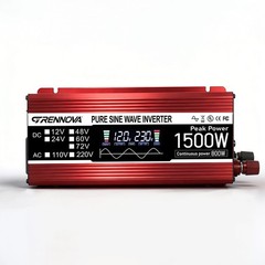 Grennova 1500W PSW Inverter DC 12V/24V/48V/60V/72V Input to AC 110V/220V Output