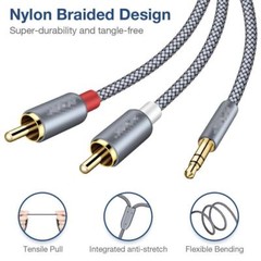3.5mm Jack To 2 Rca Stereo Audio Cable Adapter 6ft 9ft 3ft Male