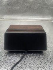 Vintage Retro Wood Grain Miniature Spartus Alarm Clock Hong Kong Red LED