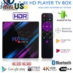 H96 MAX RK3318 Smart TV BOX Android 9.0 4GB 64GB Quad Core 1080p 4K LED screen