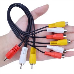 6 x 3 RCA Male Jack to 6 RCA Female Plug Splitter Audio Video Av Adapter Cable