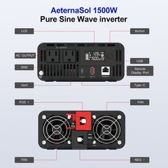 2000W 4000W Pure Sine Wave Inverter 12V DC to 120V AC Converter Power Inverter