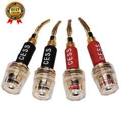 CESS-220 Pin Banana Plug to 4Mm Female Banana Jack/Speaker Wire, 4 Pack (Braided