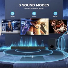MZEIBO Sound Bar with Subwoofer, 120W Soundbar for Smart TV