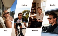 AI Smart Glasses for Men&Women Bluetooth Sunglasses Open-Ear Speaker Translation