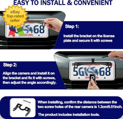 Universal Rear View Camera License Plate Bracket Backup Camera Mount Holder