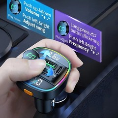 Bluetooth FM Transmitter Car Adapter Hands Free Radio USB Charger AUX Audio