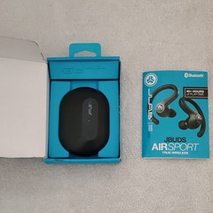 JLab JBuds Air Sport Wireless Bluetooth Ear-hook Earbuds, Touch Controls, Black