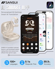 AI Translation Earbuds Real Time,6-In-1 Bluetooth 6.0 Language