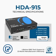 OREI HDMI Audio Extractor ARC 4K 60Hz