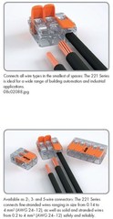 100 pcs WAGO 221-412 COMPACT Splicing Connectors 2 pole Lever Nuts FREE SHIPPING