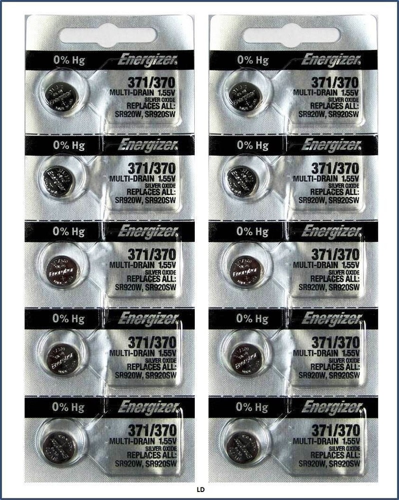 Energizer 371/370 Silver Oxide Multipurpose Battery – 10 Pieces