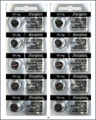Energizer 371/370 Silver Oxide Multipurpose Battery – 10 Pieces