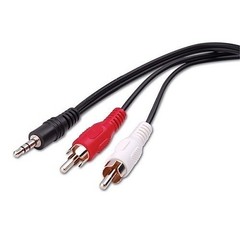 Vanco AC3WX 3.5mm Stereo Plug to 2-RCA Female Jacks Y Adapter Patch Cable