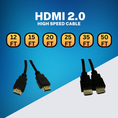 4K 2.0 HDMI Cable 4K x 2K High Speed 3D HDTV – 12, 15, 20, 25, 35 Ft