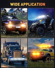 6in LED Light Bar, 50W 2300LM Lens Spot Lights, LED Fog Lights – White&Amber