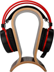 Headphone Stand Wood, Headset Stand for Desk, Walnut Gaming Headphone Holder Com