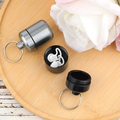 2pcs Ear Plug Carrying Case Keychain, 1 Count (Pack of 2), Black, Grey
