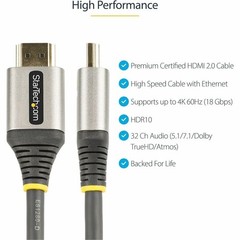 StarTech 20in [0.5m] Premium Certified HDMI 2.0 Cable (hdmmv50cm)