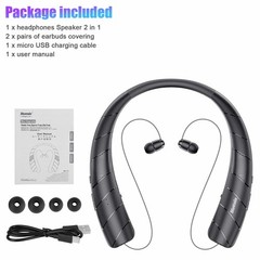 Bluetooth Neckband Wireless Earbuds Speaker Headset Stereo Earphones Retractable