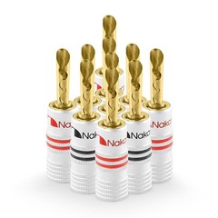 Nakamichi GrubLock Excel Series 24k Gold Plated BFA Banana Plugs, 10-18 AWG |…