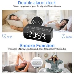 Wireless Bluetooth Speaker Alarm Clock MP3 Player FM Radio Phone Holder Stand US