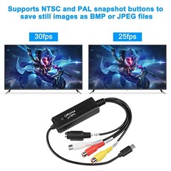 XMSJSIY RCA AV to USB C Converter 1 Channel AV NTSC PAL Video S Video/Compos…