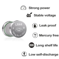 20Pcs AG13 LR44 A76 357 357A LR1154 SR1154 SR44 1.5V Button Battery Coin Cell