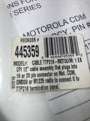 Motorola TTP216 CPI Cable Assembly To 16 or 20 Pin Connector -CDM, GM300, M1225