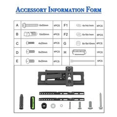 32-65 Inch Full Motion TV Wall Mount Bracket Tilt 32 36 42 46 50 55 65″ LED LCD