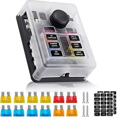 12V Fuse Box 6 Way 12 Volt Fuse Block ATO/ATC with LED Indicator Light