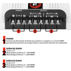 Taramps TS 400X4 Amplifier 2 Ohms 4 Channel 400 W Full Range Amp Car Audio Power