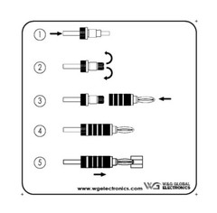 WGGE WG-3333 24k Gold Plated Speaker Banana Plugs-Closed Screw Type (6 Pairs)