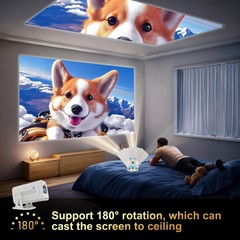 Android 13 Smart WiFi Projector HDMI 200ANSI Home Cinema