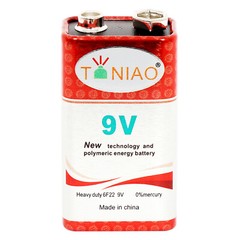 100 PCS 9V 6F22 9 Volts Heavy Duty Zinc Carbon 0% Mercury Battery Free Shipping