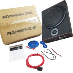 1200W 10″Slim Under-Seat Powered Subwoofer for Car Truck w/Amp Kit & Tweeter