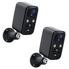 2PCS 1080P Wireless Security Camera 2K WiFi Solar Battery Power Camera Outdoor