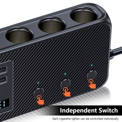 9 in 1 Car Cigarette Lighter Socket Splitter USB C Fast Charging Power Adapter