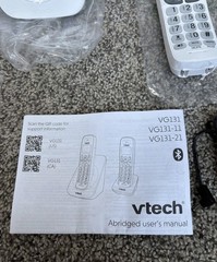 VTECH VG131 WHITE CORDLESS PHONE DECT 6.0 LIGHTED DISPLAY CALLER ID