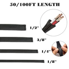1/8″ 1/4″ 3/8″ 1/2″ 3/4″ Expandable Wire Cable Sleeving Sheathing Braided Loom