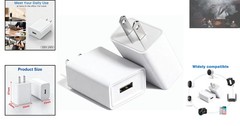 Wall Mountable 5V 2A Outdoor USB Power Adapter for Multiple Cam Models – 2 Pack