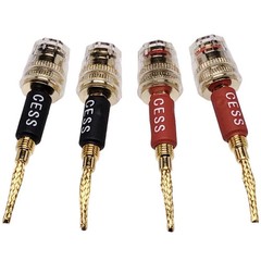 “4 Pack Banana Plug to 4mm Female Jack, Speaker Wire Connector, Braided”