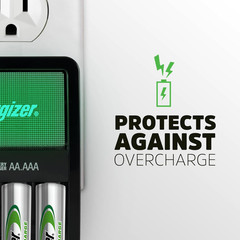 Energizer Rechargeable AA and AAA Battery Charger with 4 AA NiMH Batteries